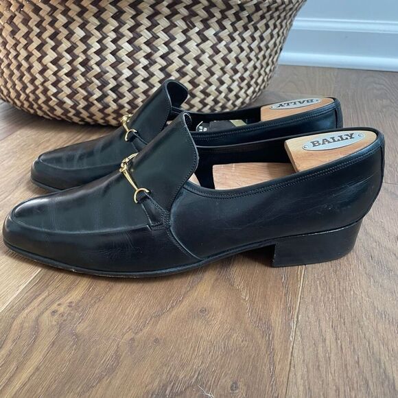 Vintage 80s Bally Men’s Black Horsebit Leather Loafers Impeccably Maintained 8.5 - Picture 5 of 12